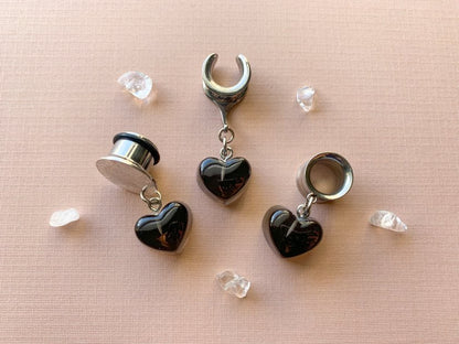Black Acrylic Hearts