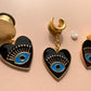 Black Heart Pendant With Blue Evil Eye Detail