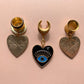 Black Heart Pendant With Blue Evil Eye Detail