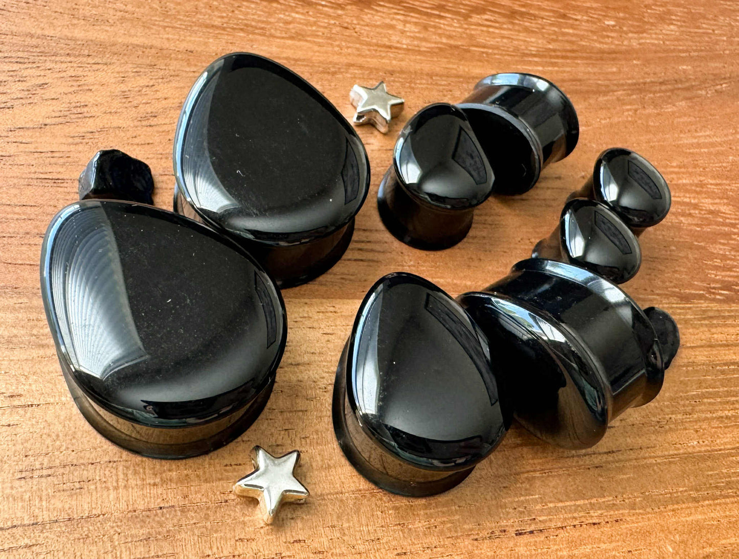 Black Acrylic Tear Plug Earrings