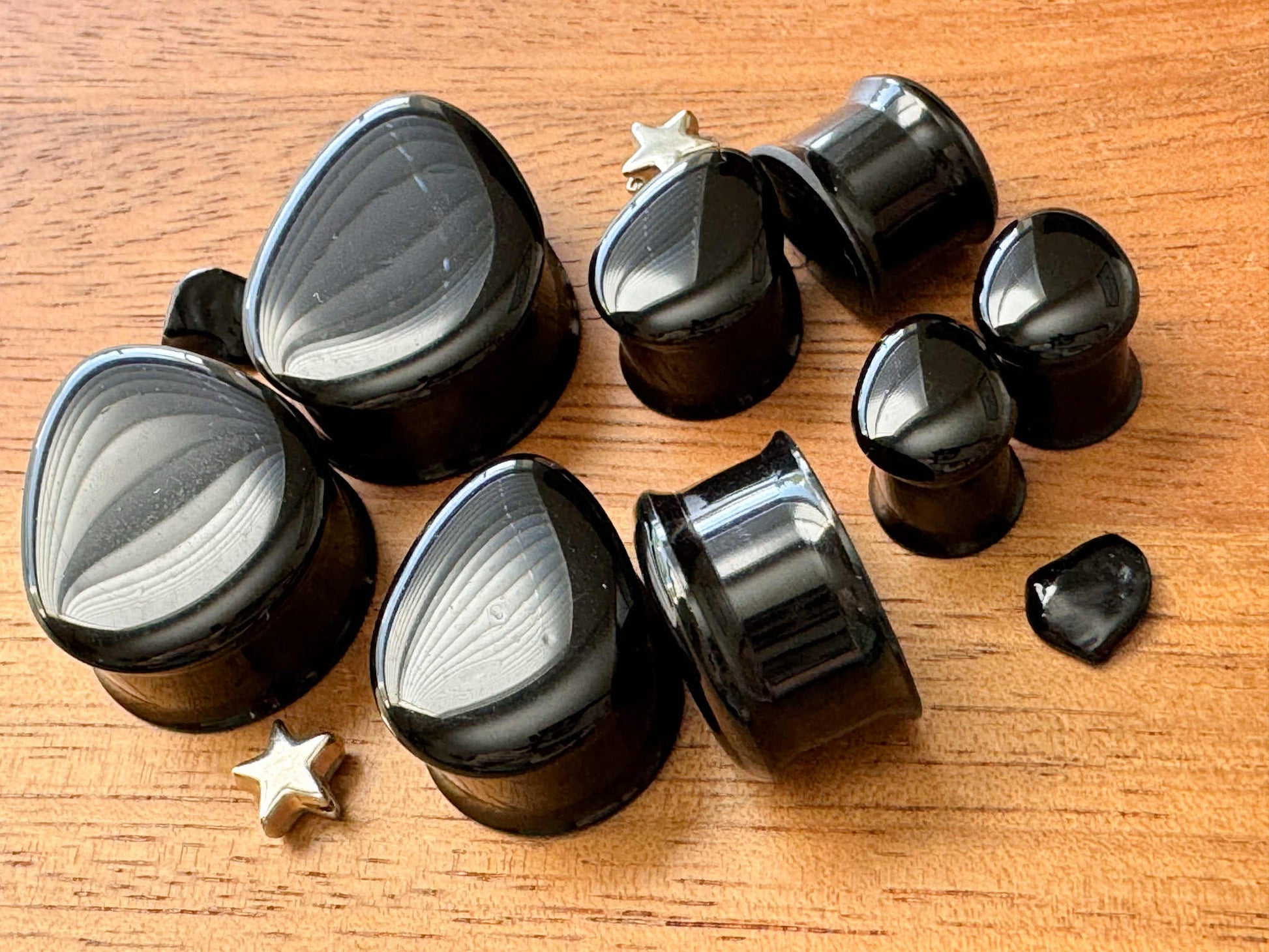 Black Acrylic Tear Plug Earrings