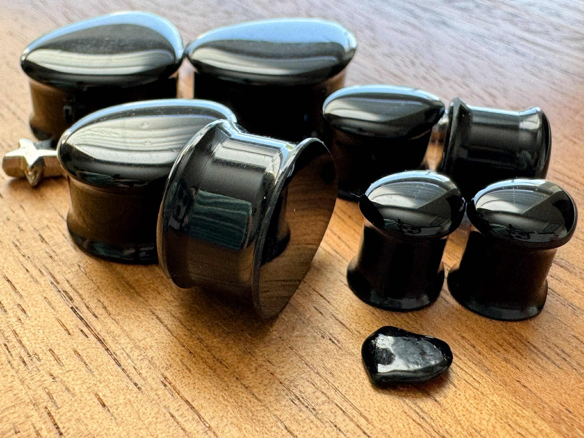 Black Acrylic Tear Plug Earrings