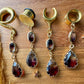 Black & Clear Ombre Dangles Plug Earrings
