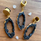 Black & Gold Druzy Dangles