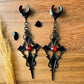 Black Gothic Dangles Plug Earrings