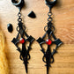 Black Gothic Dangles Plug Earrings