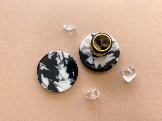 Black & White Tortoiseshell Studs