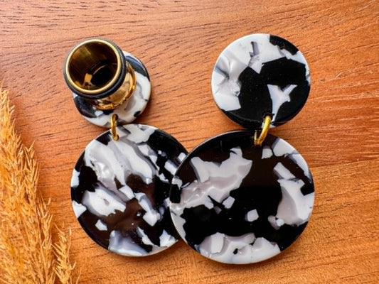 Inkblot Statement Dangles Plug Earrings