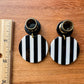 Black & White Striped Round Dangles
