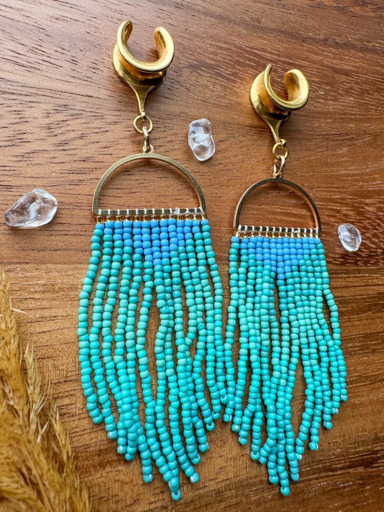 Blue & Teal Beaded Dangles
