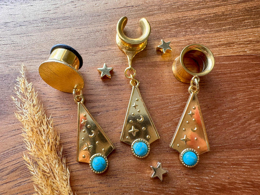 Boho Celestial Dangles Plug Earrings