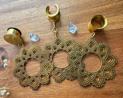 Brass Boho Hoops Plug Earrings
