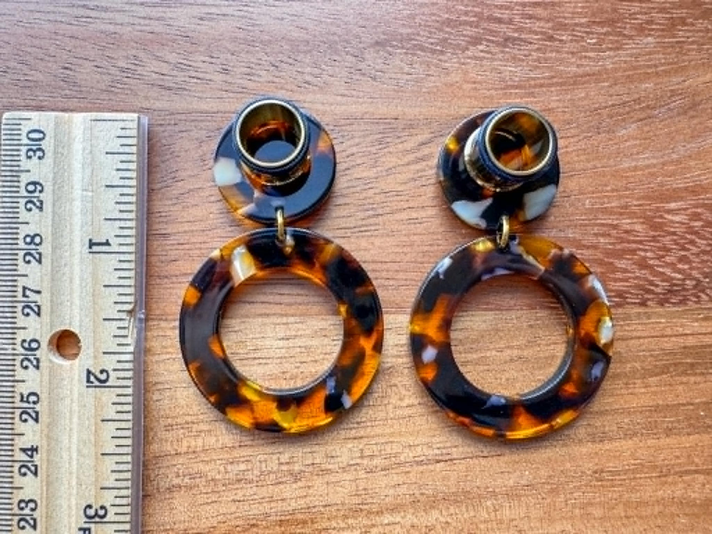 Brown/Amber Multicolor Acetate Hoops