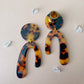 Brown & Black Tortoiseshell U-Shaped Earrings