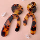 Brown & Black Tortoiseshell U-Shaped Earrings