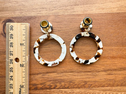 Brown & Cream Acetate Hoops