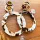 Brown & Cream Acetate Hoops