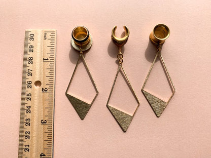 Brushed Gold Rhombus Dangles