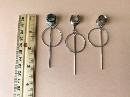 Silver Hoop With Bar Dangle