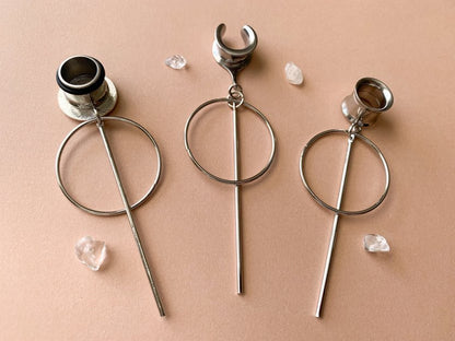 Silver Hoop With Bar Dangle