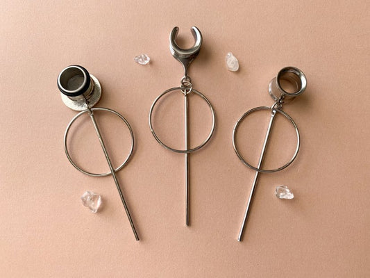 Silver Hoop With Bar Detail