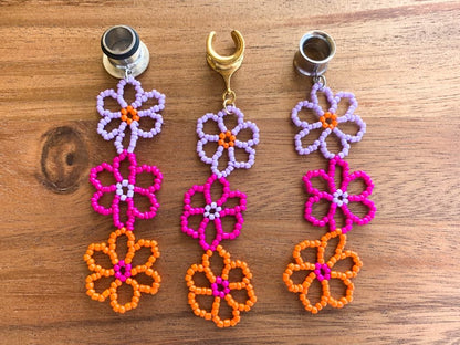Colorful Beaded Daisy Earrings
