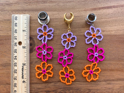 Colorful Beaded Daisy Earrings