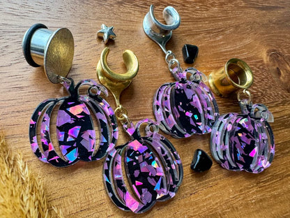 Confetti Pumpkins Plug Earrings