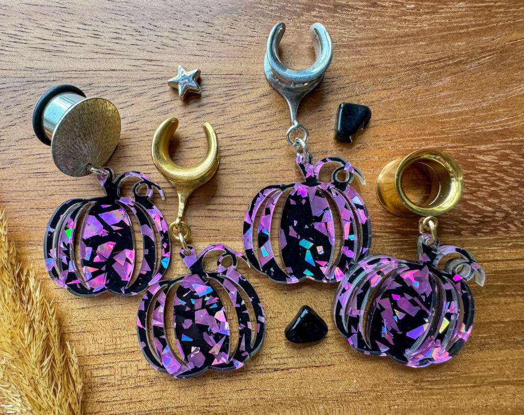 Confetti Pumpkins Plug Earrings