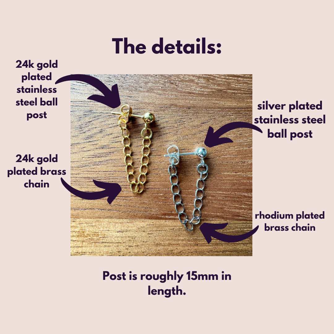 Gold Or Silver Chain Ball Posts