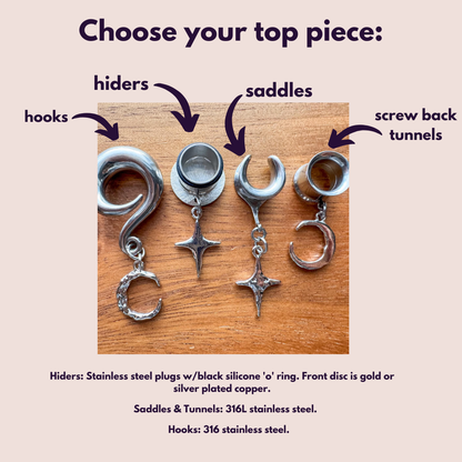 Mismatch Star and Moon Dangles