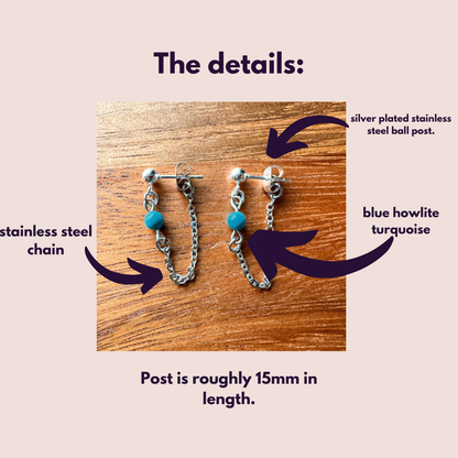 Silver Chains with Turquoise