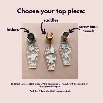 Clear Coffin Ghost Dangles