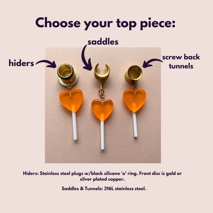 Orange Heart "Halloween Treats" Lollipops