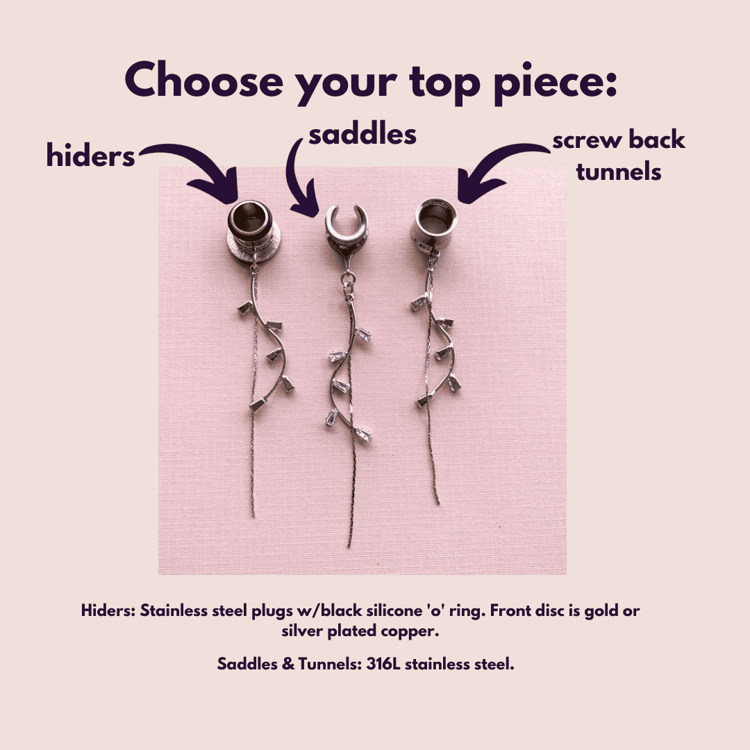 Jeweled Rhodium Tassels