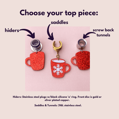 Gold or Silver Glittery Snowflake Mugs