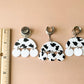 Silver & Acrylic Cow Print Dangles