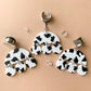 Silver & Acrylic Cow Print Dangles
