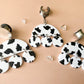 Silver & Acrylic Cow Print Dangles