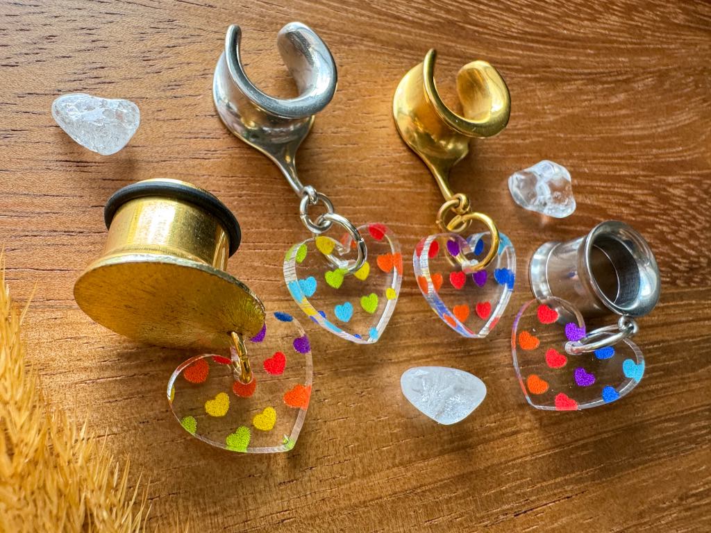 Dainty Rainbow Hearts
