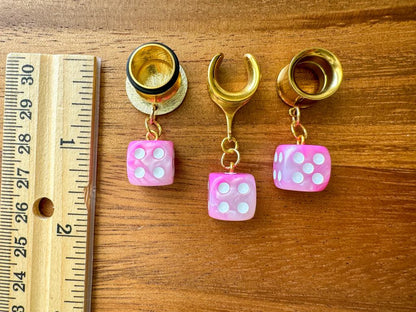 Dangly Pink Dice