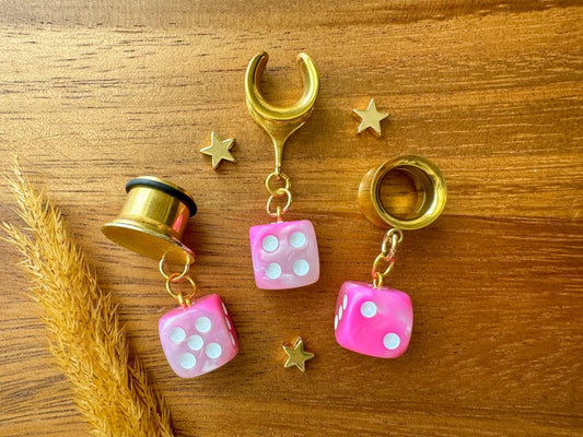 Dangly Pink Dice