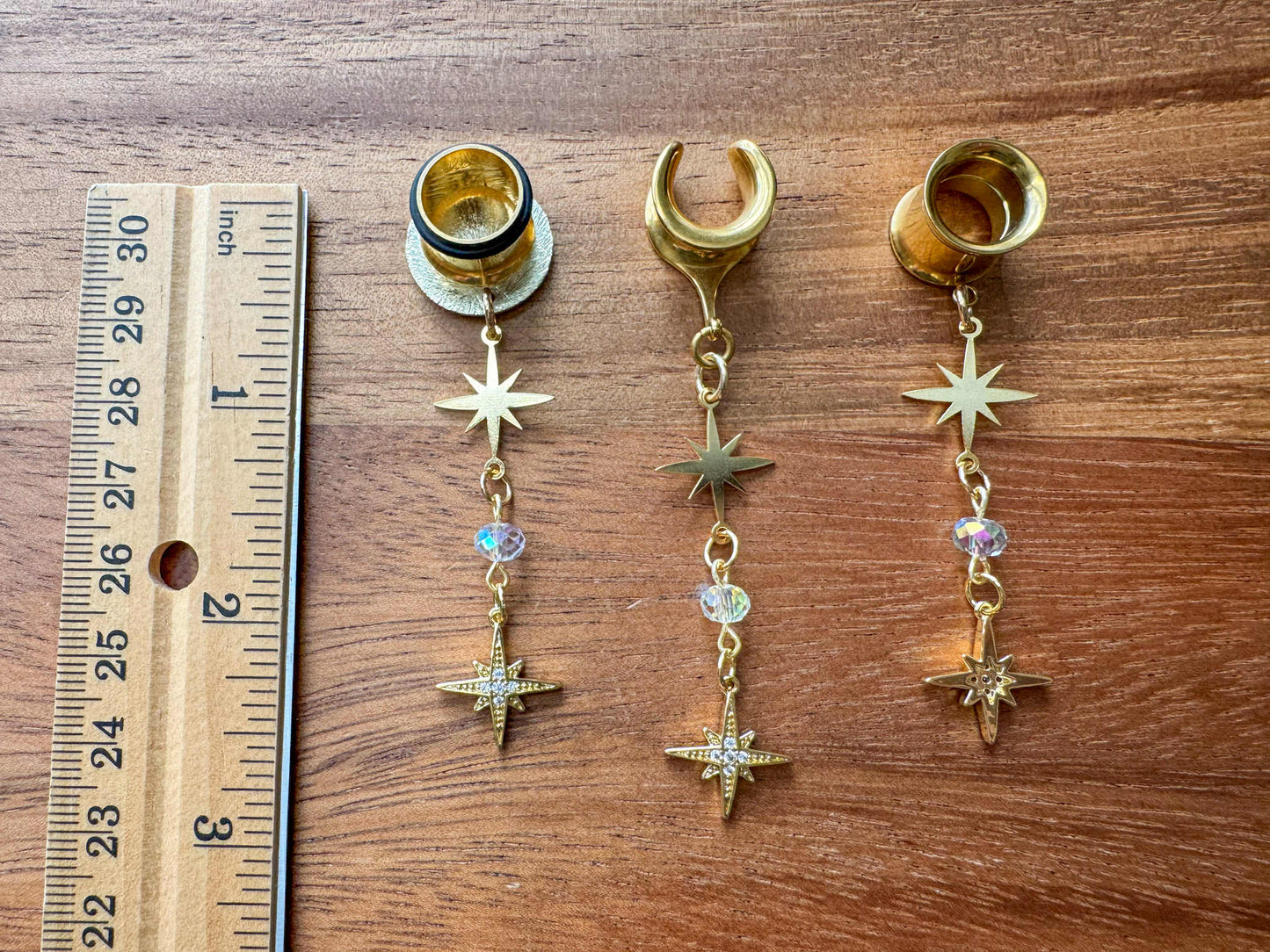 Delicate Golden Star Dangles