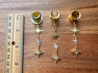 Delicate Golden Star Dangles