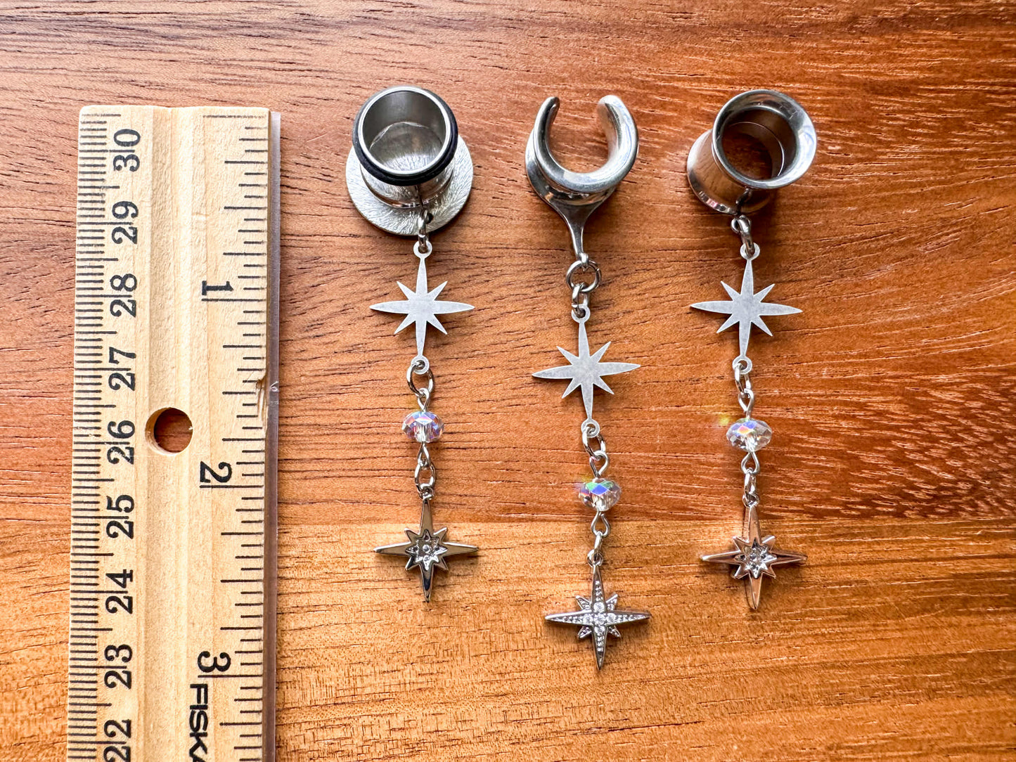 Delicate Silver Star Dangles