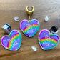 "Don't Be A Dick" Heart Dangles Plug Earrings