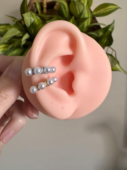 faux pearl ear cuff with four pearl detail