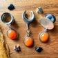 Faux Orange Gems Plug Earrings