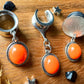 Faux Orange Gems Plug Earrings