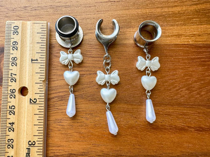 Faux Pearl Bow & Hearts